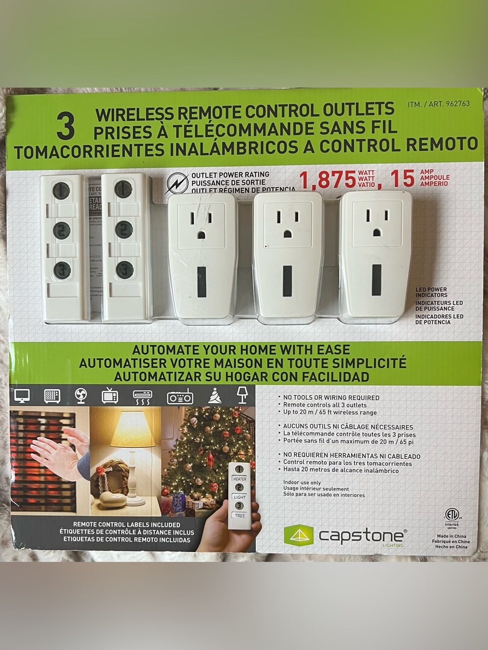 NEW Capstone Wireless Remote Control Outlets Set of 3 | 2 Remotes | Indoor Use